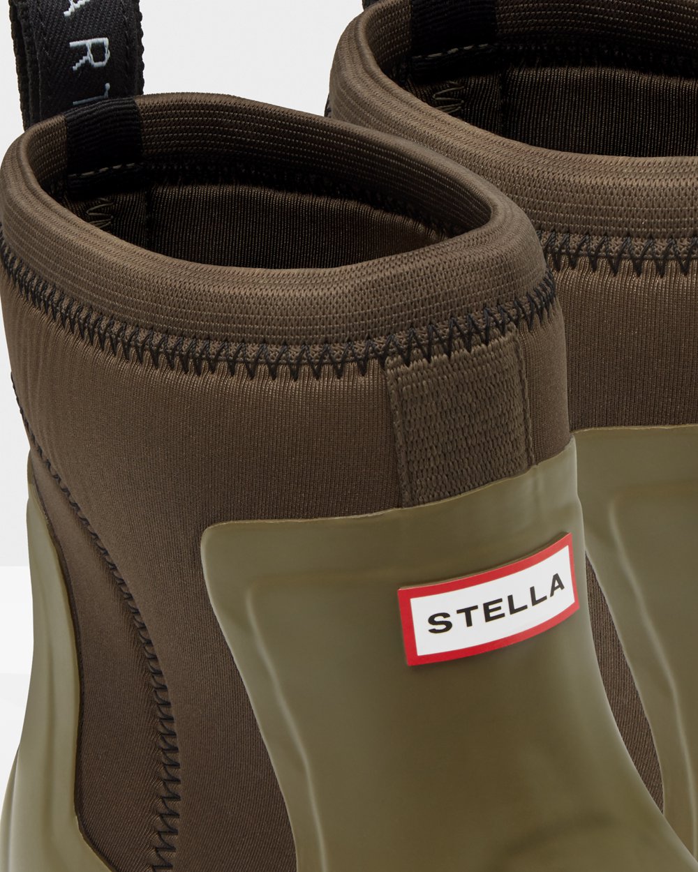 Hunter Stella Mccartney X Chelsea Boots - Outlet Mens Olive - BIGFRE608